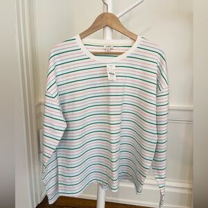 NWT J.Crew Long-Sleeve Striped Tee – Size XL